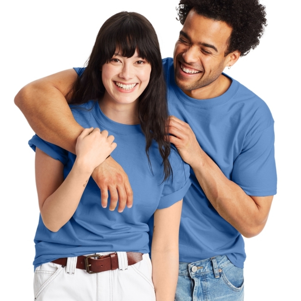 3XL Hanes Beefy-T Short-Sleeve Shirt Blue NWT